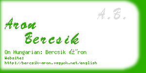 aron bercsik business card